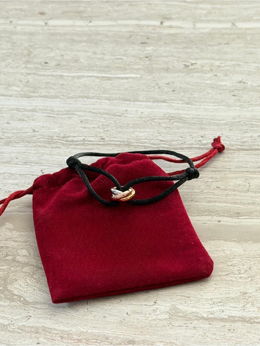 Brand New Look-a-like Trinity Black Cord Bracelet
